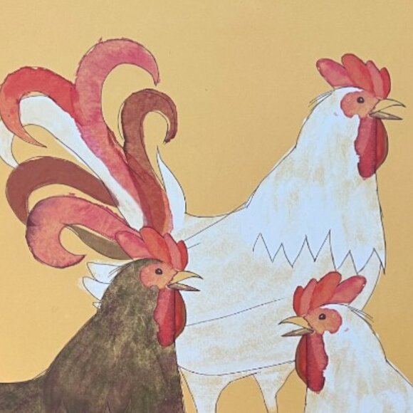 NOW DESIGNS Set of 4 "Rise and Shine" Cork-Backed Chicken Placemats 12" x 16" - Picture 12 of 12